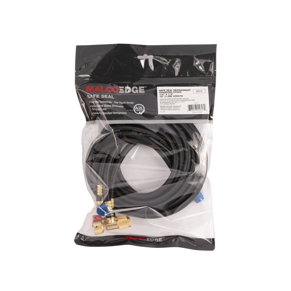 Malco Products 72 Inch x 1/4 Inch Diameter Safe Seal Refrigerant Hose Set 3 Pieces, large image number 7