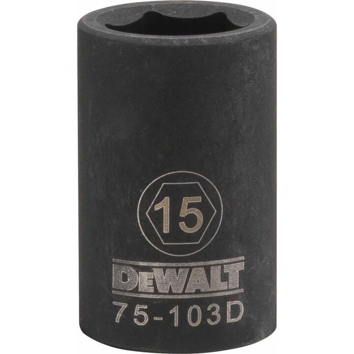 DEWALT 1/2 Inch Drive 6pt 15mm Impact Socket, large image number 0