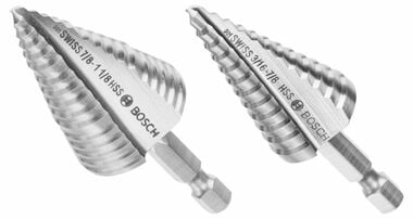 Bosch High Speed Steel Impact Tough Turbo Step Drill Bit Set 2pc
