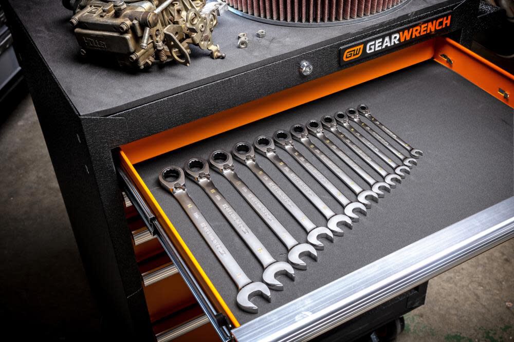 GEARWRENCH 8-19mm Ratcheting Wrench Set 90 Tooth 12 Point Metric Reversible 12pc, large image number 5