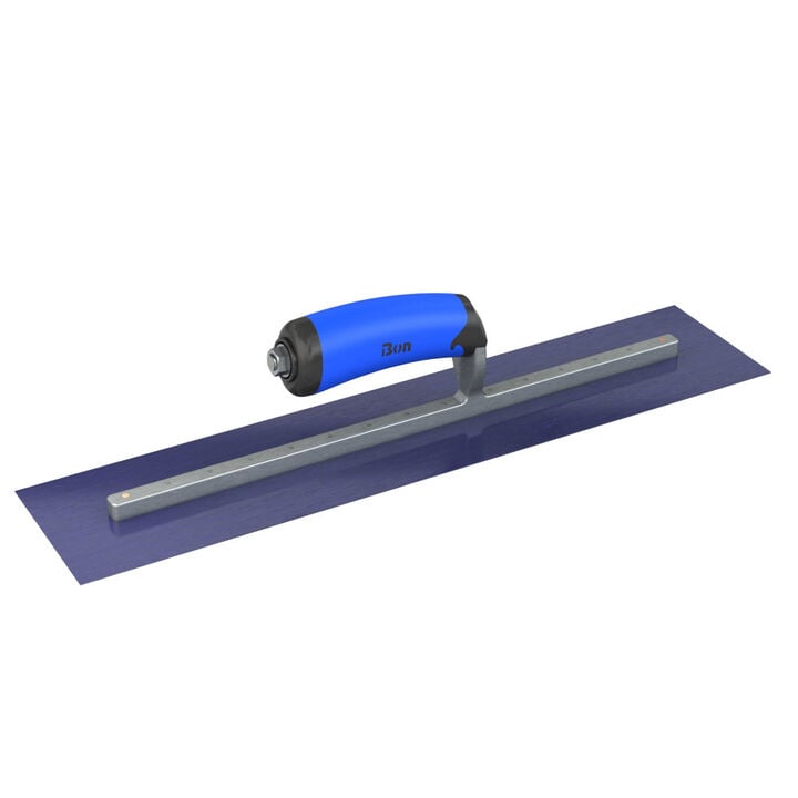 Bon Tool Finish Trowel Square Blue Steel 18 Inch x 4 Inch with Comfort Grip Handle, large image number 1
