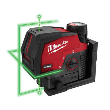 Milwaukee M12 Green Beam Laser Kit Cross Line & Plumb Points