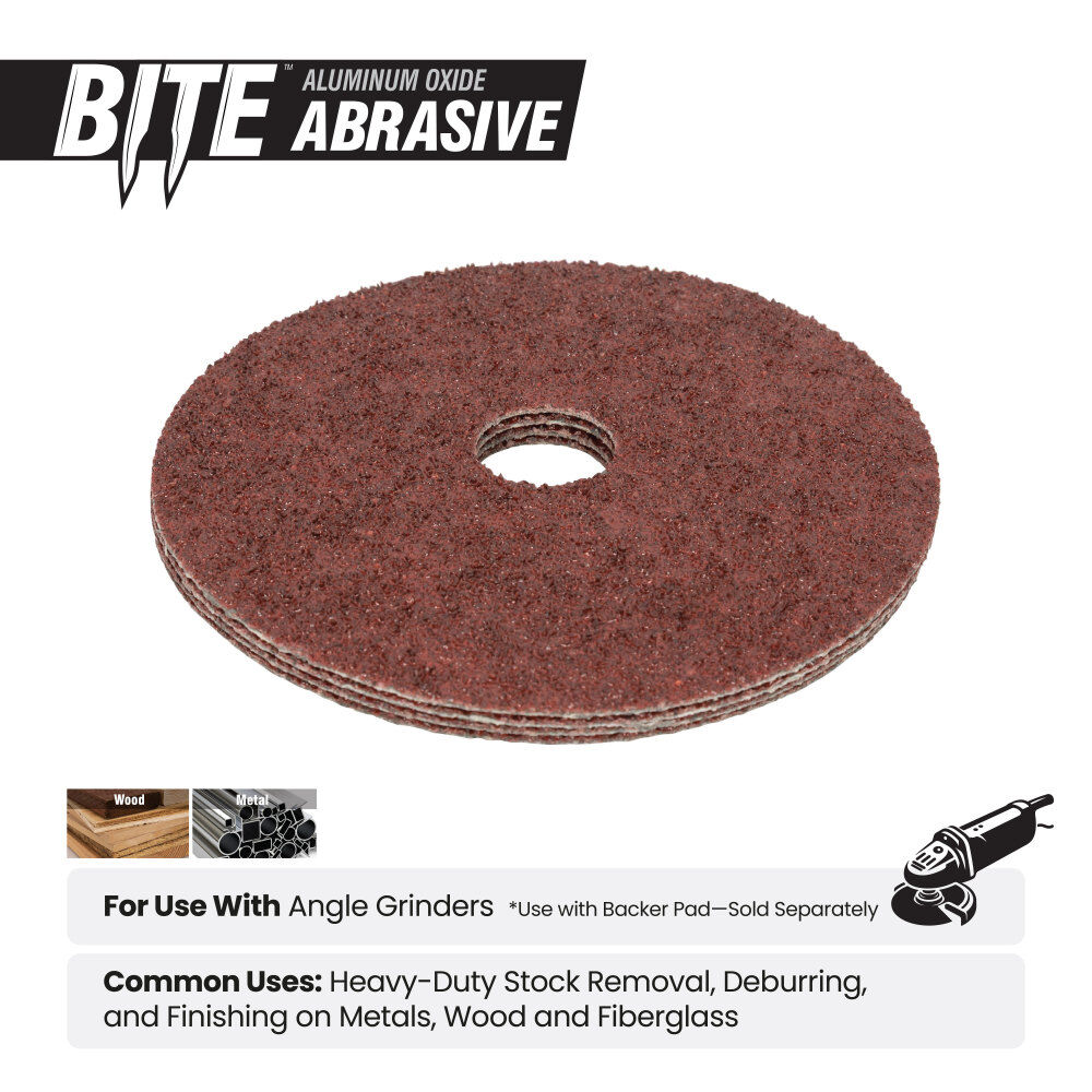 Spyder 4 Inch Resin Fiber Sanding Disc, 50 Grit Alum Oxide, 5/8 Inch Arbor 4 Pieces, large image number 3
