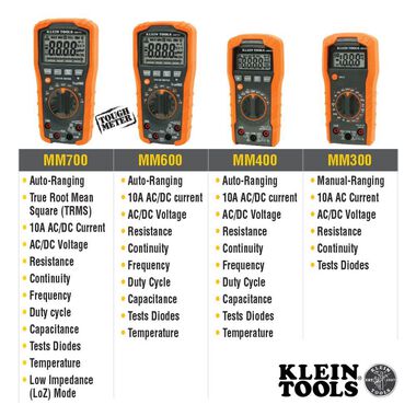 Klein Tools Digital Multimeter Auto-Range 600V, large image number 2