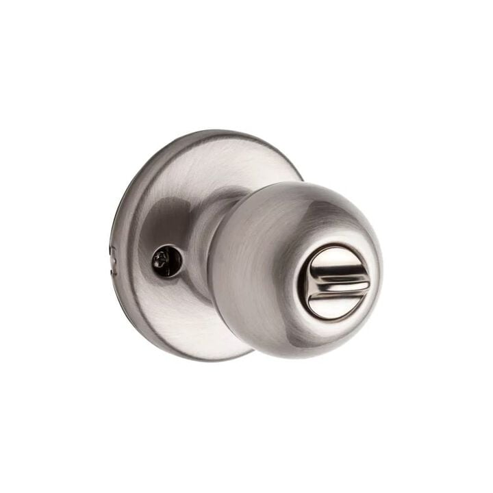 Kwikset Satin Nickel Security Keyed Entry Exterior Polo Lockset Knob, large image number 2