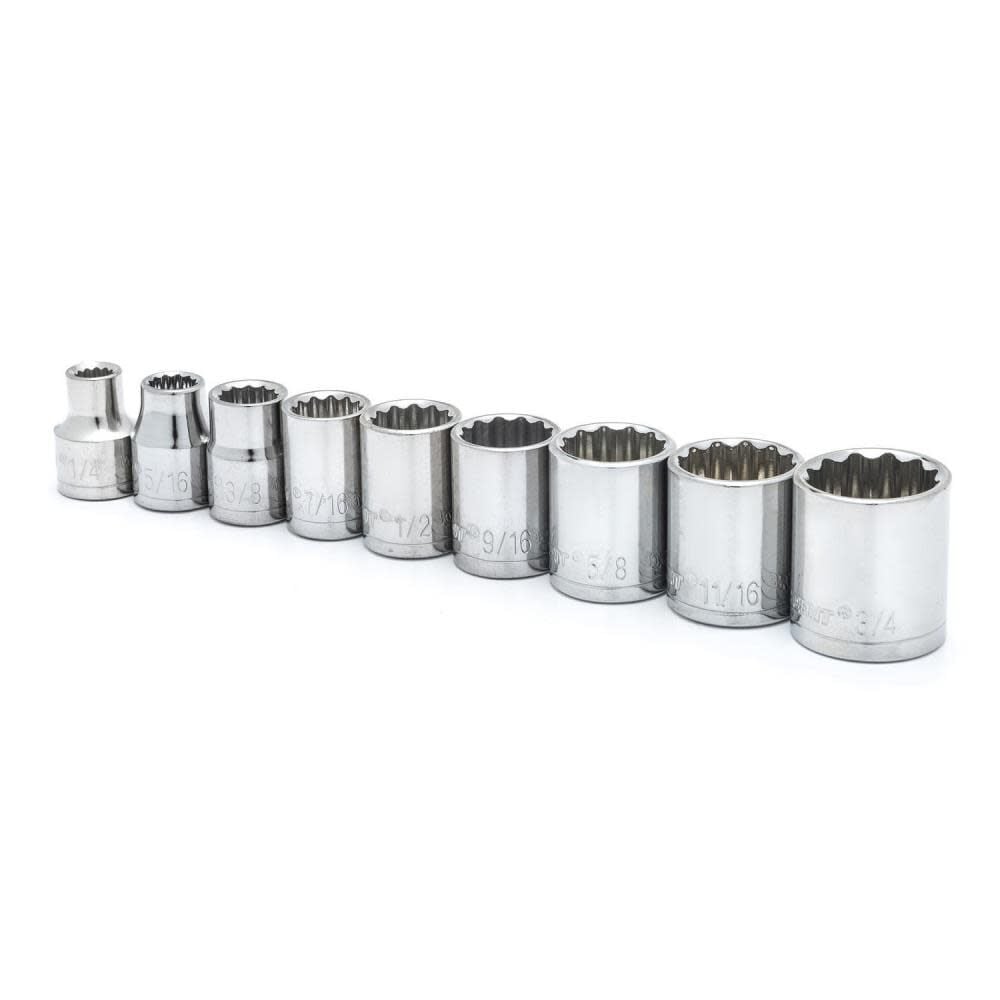 Crescent 3/8 Drive 12 Point Standard SAE Socket Set 9pc, large image number 1