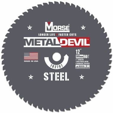 MK Morse 12in 60 Tooth Metal Devil Circular Saw Blade