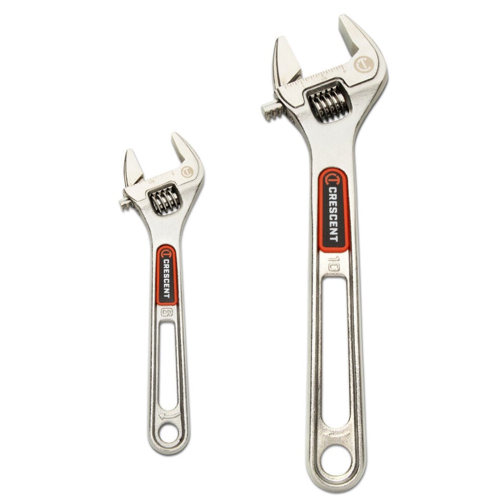 Crescent 6 Inch and 10 Inch Chrome Quick-Fit-Jaw Adjustable Wrench Set 2 Pieces, large image number 3