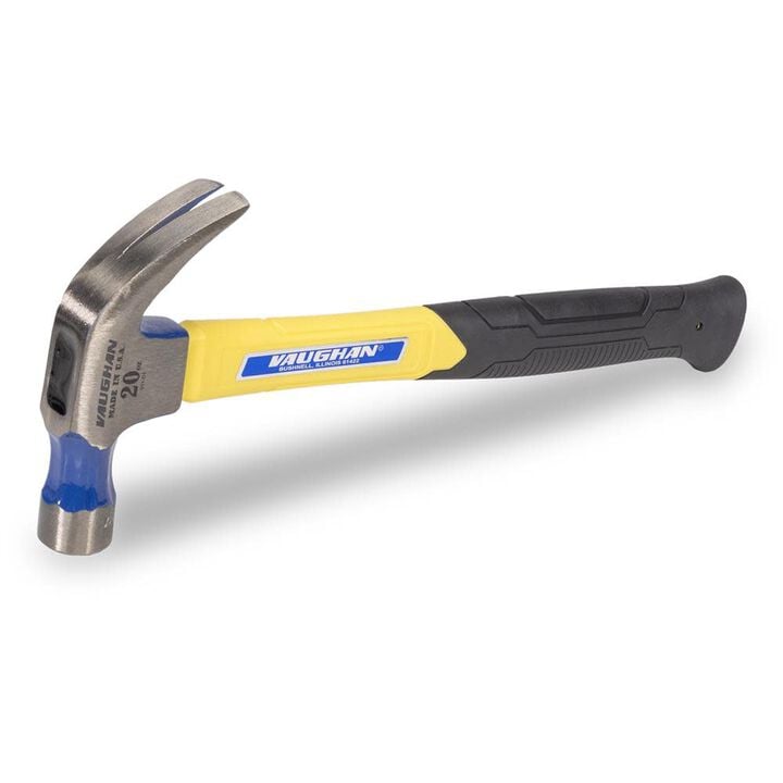 Vaughan FS20 20 Oz Curved Claw Nail Trim Hammer with Fiberglass Handle