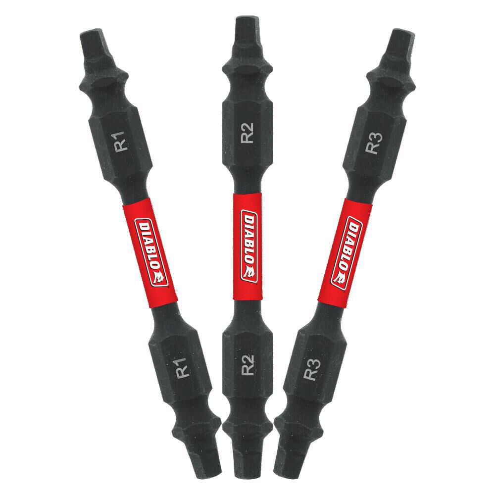 Diablo Tools 2 1/2 Inch Double Ended Square Drive Bit Assorted Pack 3pc, large image number 1