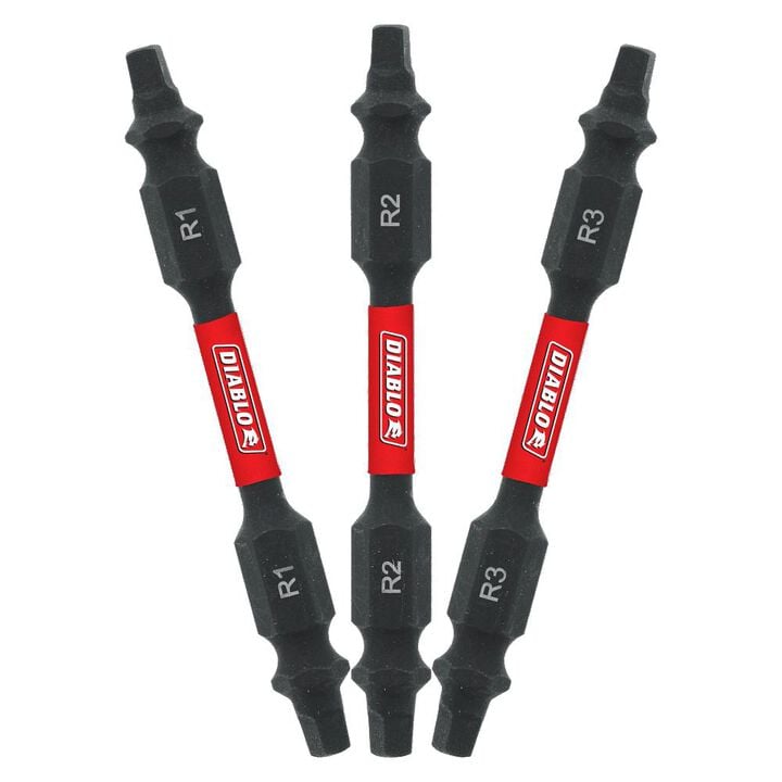 Diablo Tools 2 1/2 Inch Double Ended Square Drive Bit Assorted Pack 3pc