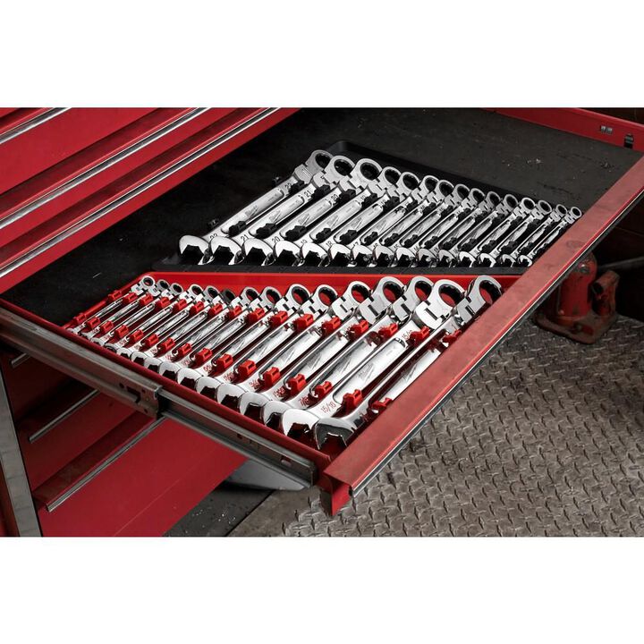 Milwaukee Combination Wrench Set SAE Flex Head Ratcheting 15pc, large image number 10
