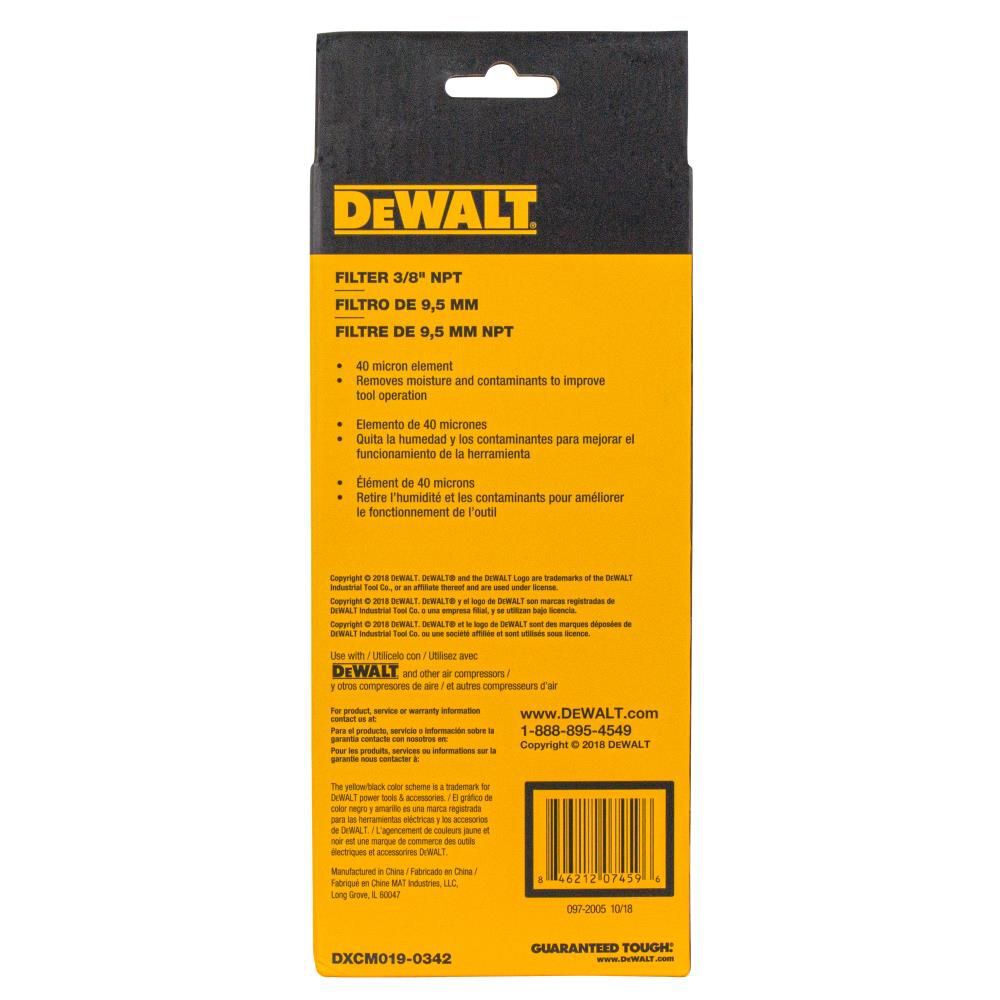 DEWALT 3/8 Inch NPT Filter for Air Compressors, large image number 6