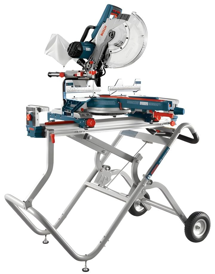 Bosch 10 Inch Glide Miter Saw and Gravity-Rise Saw Stand Bundle, large image number 13
