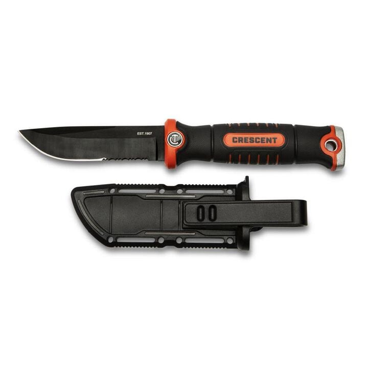 Crescent 4-1/2 Inch Fixed Blade Trade Knife with Sheath