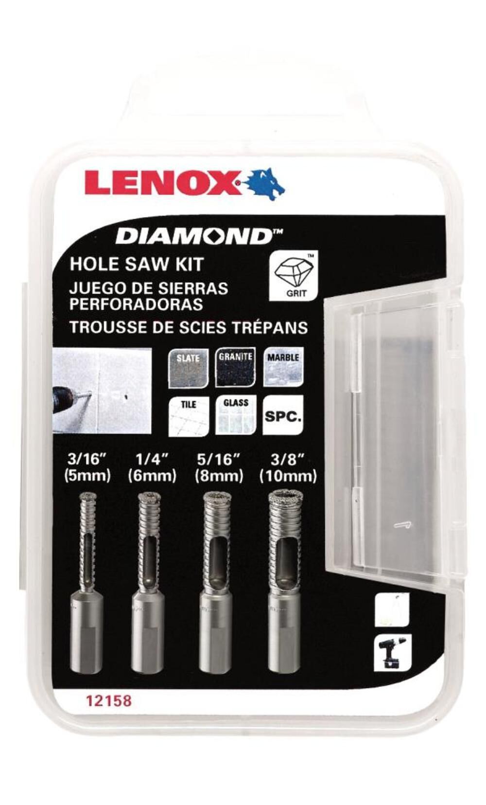Lenox 4pc Diamond Tile Hole Saw Kit 12158 Acme Tools