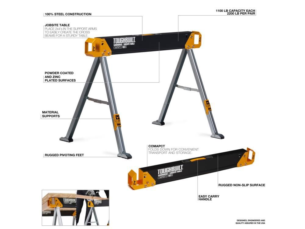 Toughbuilt C550 Sawhorse/Jobsite Table, large image number 2