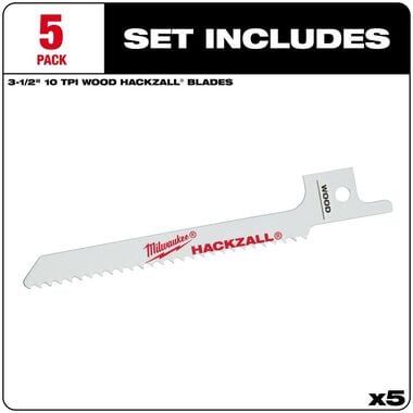Milwaukee M12 HACKZALL Bi-Metal Blade - Wood Scroll 5PK, large image number 1