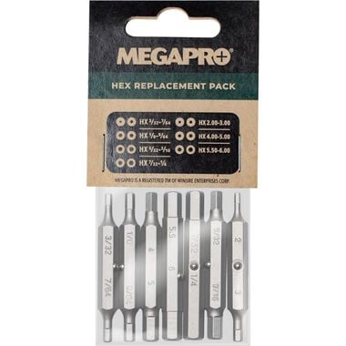 Megapro Replacement Bit Set for Hex 15-in-1 Multi-Bit Screwdriver -7/Pack