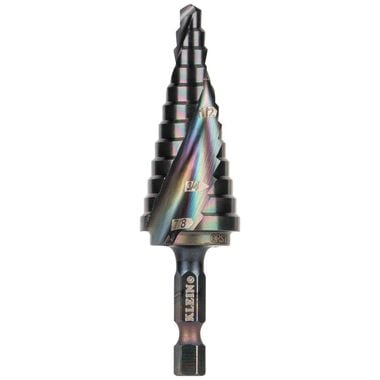 Klein Tools 7/8in to 1-1/8in Quick Release Sprial Flute Step Drill Bit