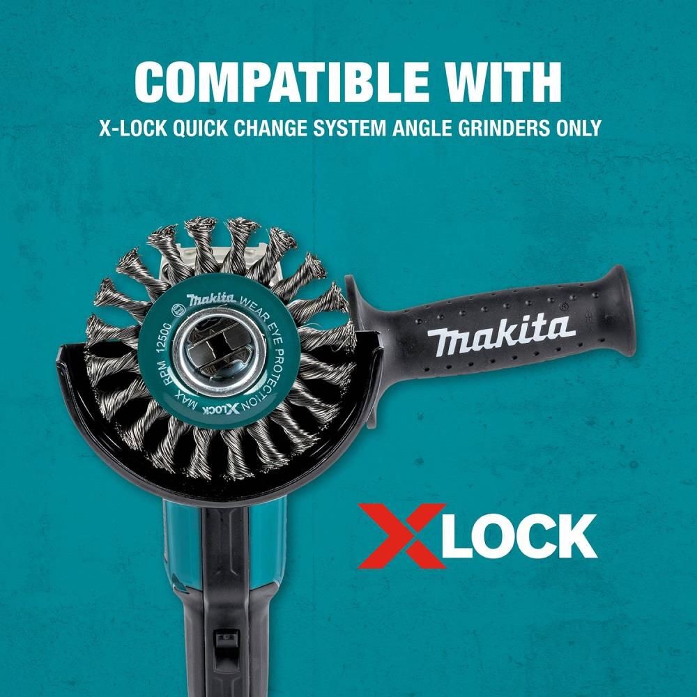 Makita X-LOCK 4-1/2in Carbon Steel Stringer Bead Twist Wire Wheel, large image number 7