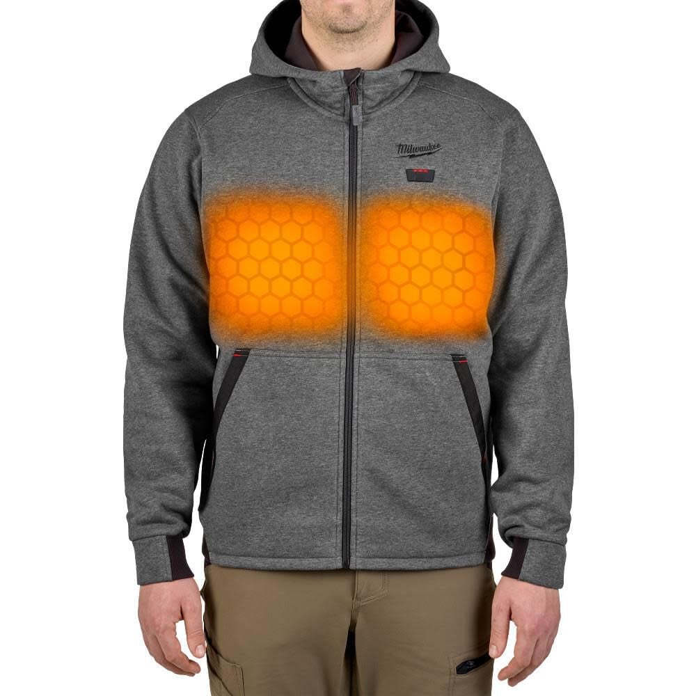 Milwaukee M12 Heated Hoodie Kit, Gray, Size Small - M200G-21S