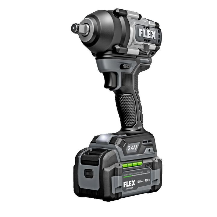 FLEX 24V Cordless 1/2 Inch Mid Torque Impact Wrench Kit, large image number 4