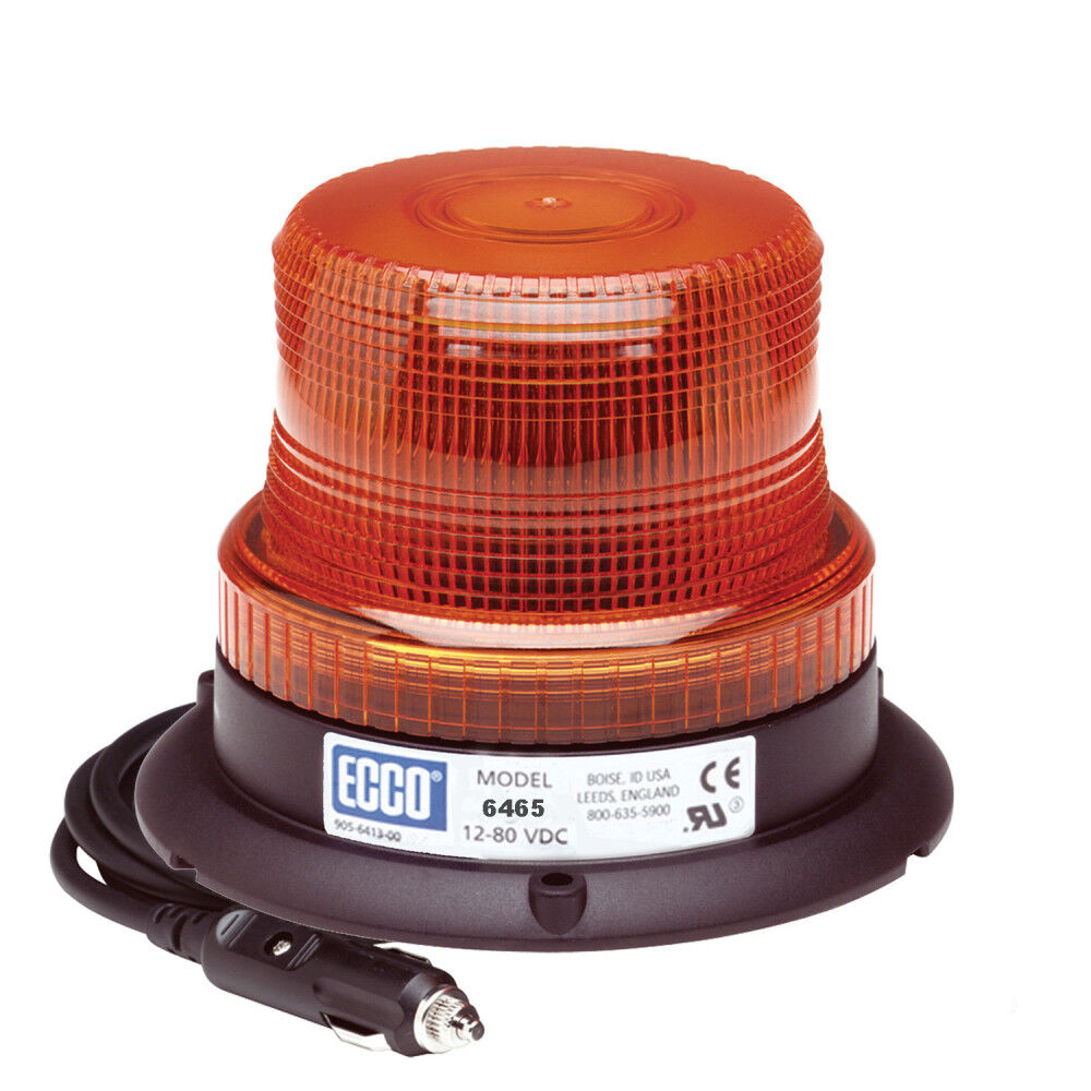 Ecco 6465 Series 12-80VDC Amber Magnet Mount LED Beacon