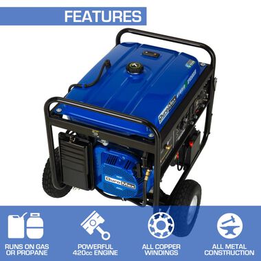 Duromax 8500 Watt 16hp Dual Fuel Portable Generator with Electric Start, large image number 1