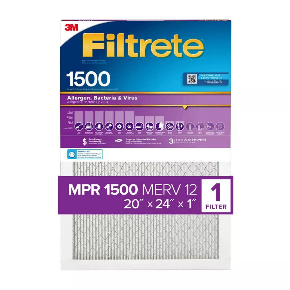 3M Filtrete 20 x 24 x 1-Inch 1500 MPR MERV 12 Allergen Defense Furnace Air Filter, large image number 2
