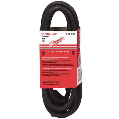 Milwaukee 8 ft. 3-Wire QUIK-LOK with Twist Style Plug Cord