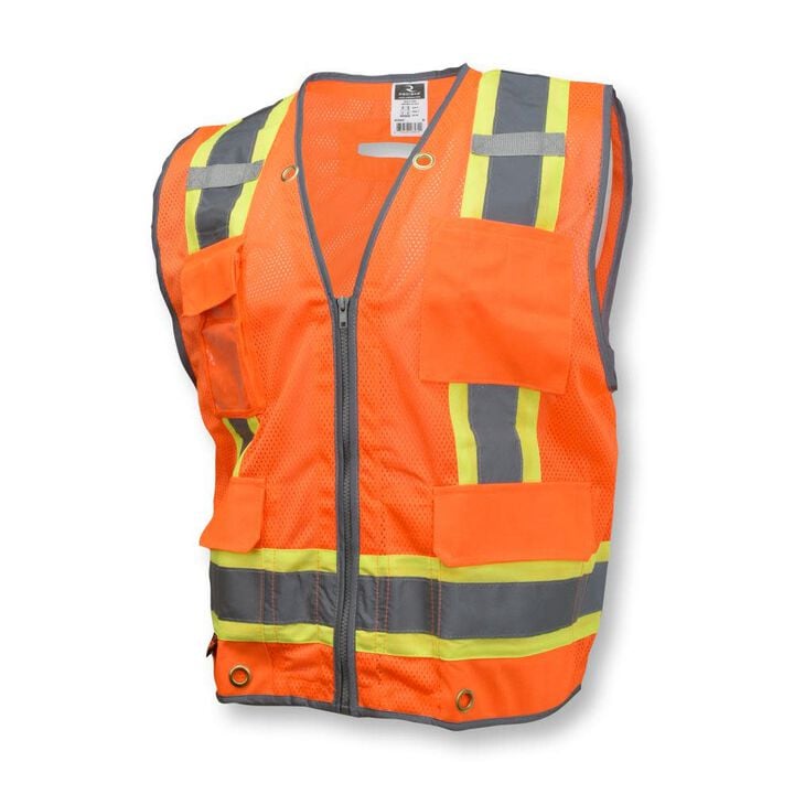 Radians SV6H Type R Class 2 Heavy Duty Two Tone Mesh Surveyor Vest with Solid Pockets, large image number 7