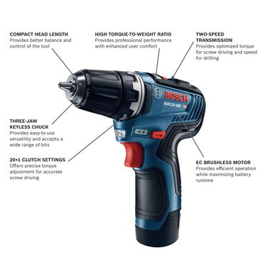 Bosch 12V Max EC Brushless 3/8 In. Drill/Driver Kit, large image number 1