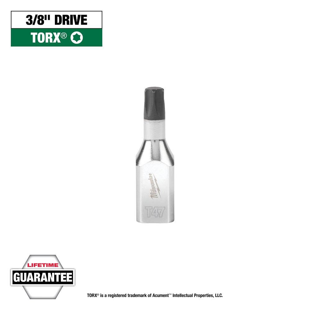 Milwaukee 3/8 Inch Drive T47 TORX Bit Socket, large image number 11