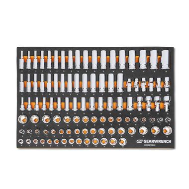GEARWRENCH 104 Piece 3/8 Inch Drive Master Metric Socket Set in Foam Storage Tray