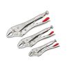 Crescent Curved Jaw Locking Pliers with Wire Cutter 3 Piece Set, small image number 3