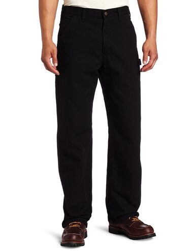 Carhartt Men's Duck Dungaree Flannel Lined 33x30 Black Work Pants B111BLK- 33X30 - Acme Tools