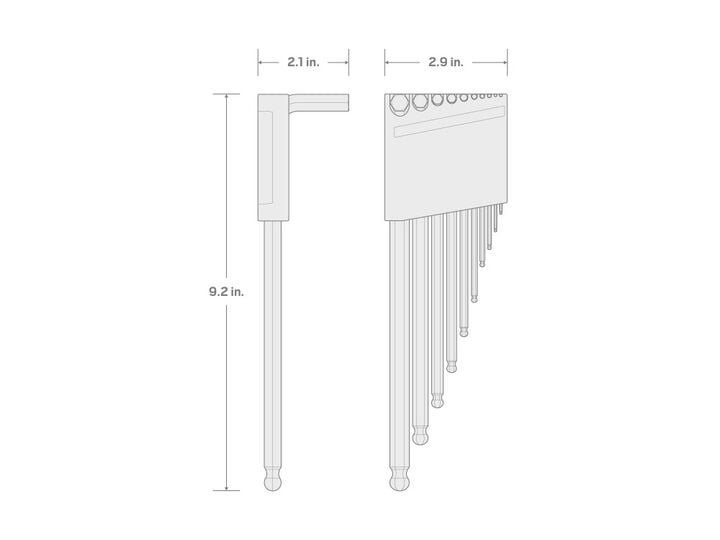 Tekton Ball End Hex L-Key Set, 1.3-10 mm, 10 Pieces, large image number 6