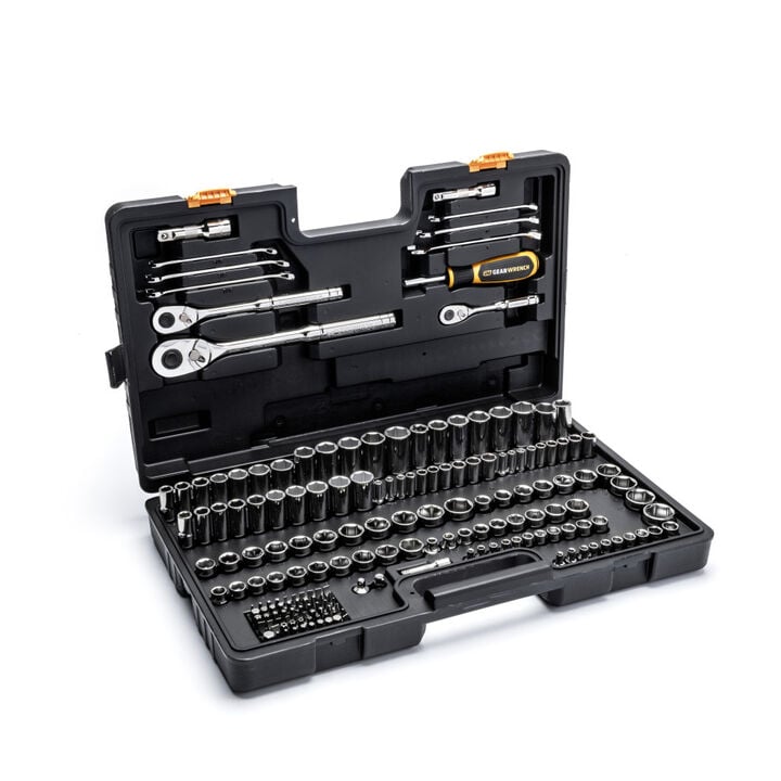 GEARWRENCH 1/4 Inch, 3/8 Inch , 1/2 Inch SAE/MM Mechanics Hand Tool Set, 185 Piece, large image number 2