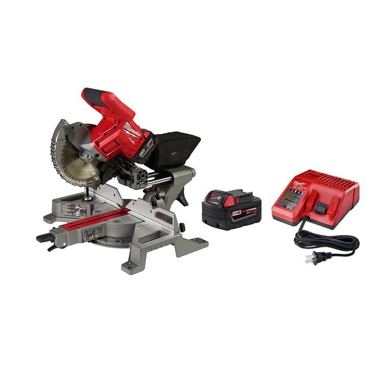 Milwaukee M18 FUEL 7-1/4 Inch Dual Bevel Sliding Compound Miter Saw Kit & Folding Miter Saw Stand Bundle, large image number 14