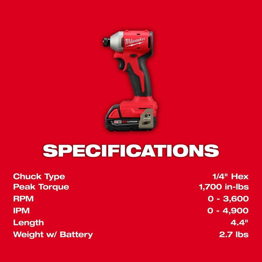 Milwaukee M18 Compact 2 Tool Combo Kit 3692 22ct Simolary simolary.com 11