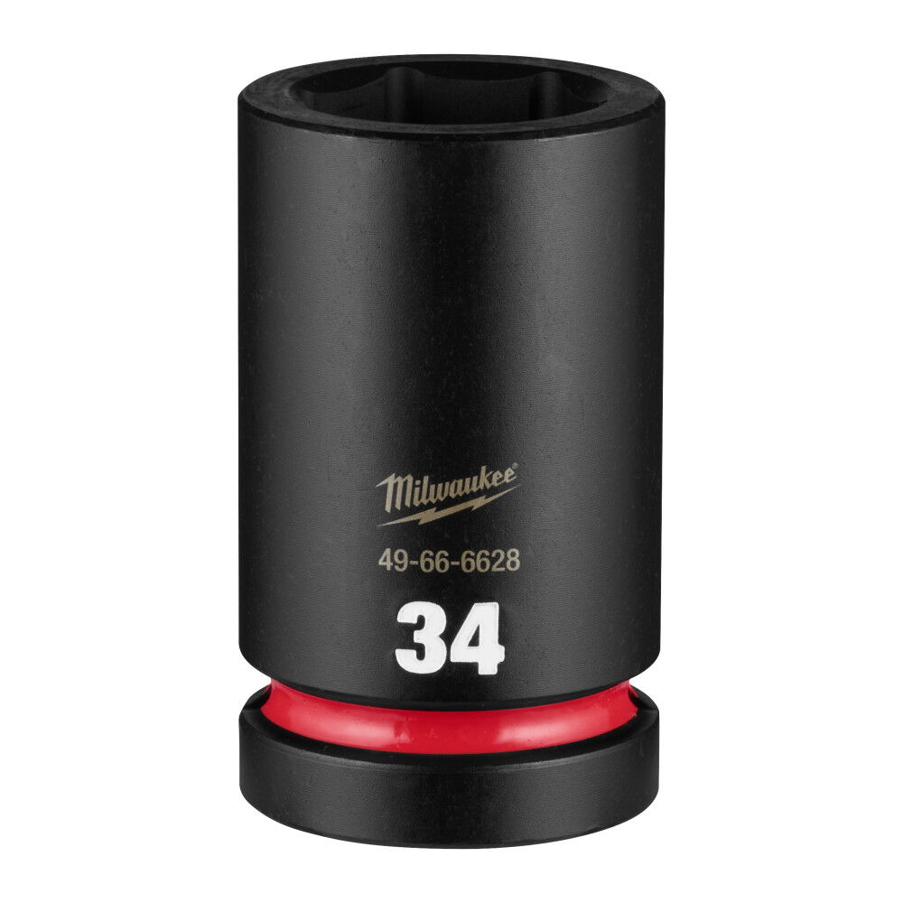 Milwaukee SHOCKWAVE Impact Duty 1 Inch Drive 34mm Deep 6 Point Socket - 49-66-6628