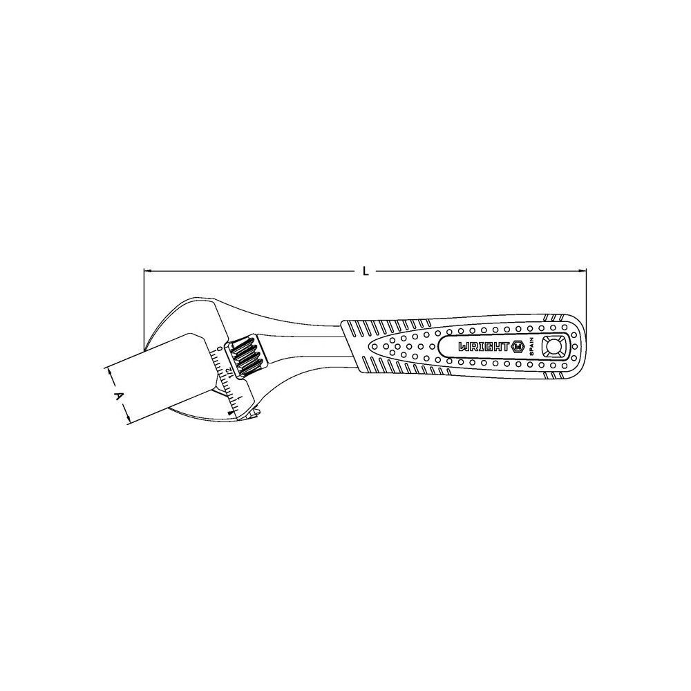 Wright Tool 6 in Adjustable Wrench with Slim Jaw, Extra Wide Capacity, large image number 2