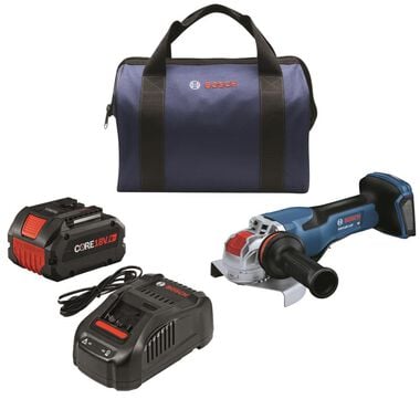 Bosch PROFACTOR 18V Spitfire 5-6in Angle Grinder X-LOCK with Paddle Switch Kit and 1 CORE18V 8Ah PROFACTOR Performance Battery
