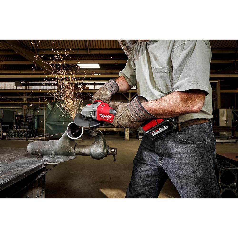Milwaukee M18 FUEL 4-1/2 in.-6 in. Lock-On Braking Grinder with Slide Switch (Bare Tool), large image number 9