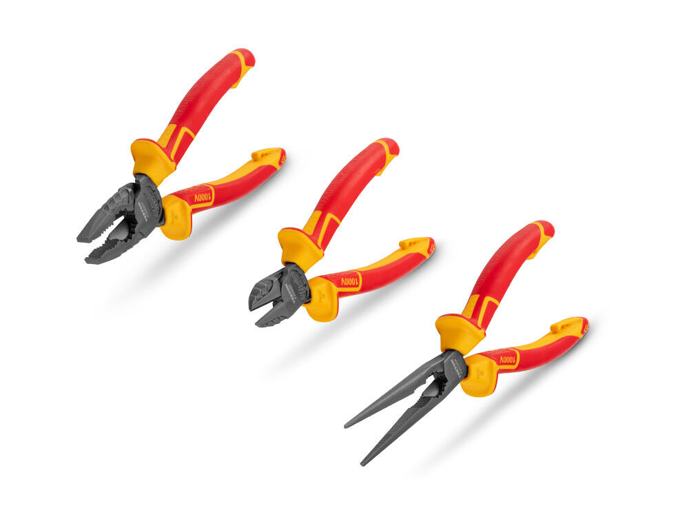 Tekton Insulated Pliers Set, Combination, Long Nose, Diagonal, 3 Pieces, large image number 2