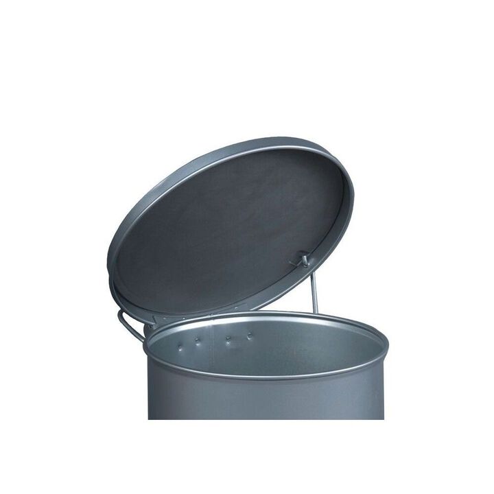 Justrite 6 Gallon Silver Self-Closing Cover Oily Waste Can, large image number 4