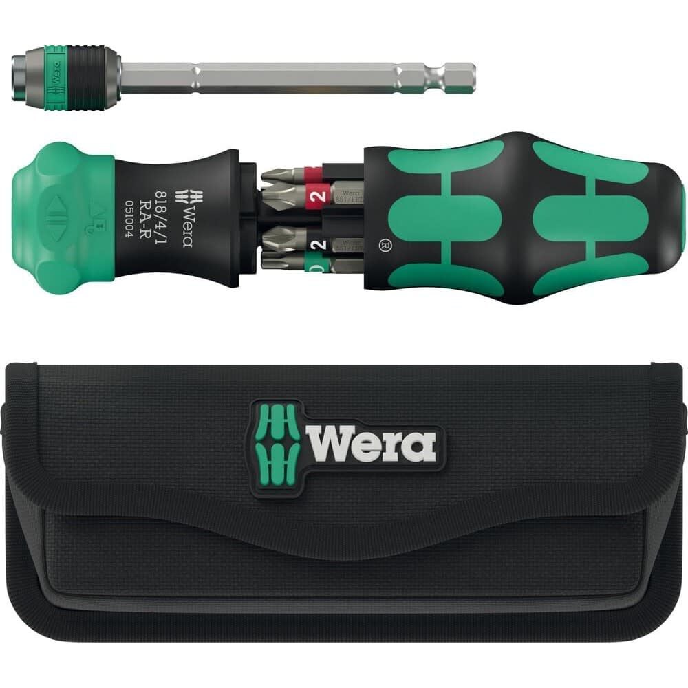 Wera Tools Kompakt 20 RA-R Kraftform Screwdriver Bit Set with Pouch, 6 Pieces, large image number 1