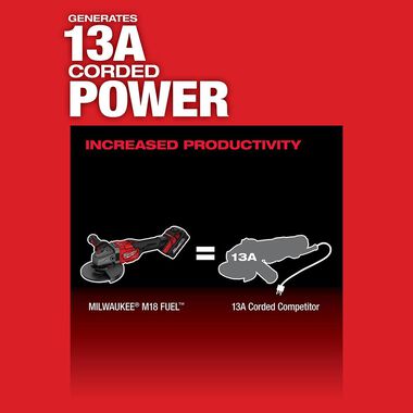 Milwaukee M18 FUEL 4-1/2 in.-6 in. Lock-On Braking Grinder with Slide Switch (Bare Tool), large image number 3