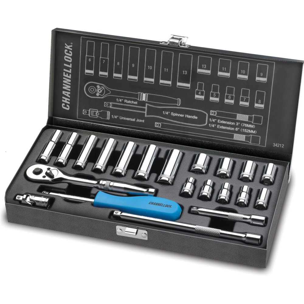 Channellock 1/4 Inch Drive Metric Socket Set 21 Pieces, large image number 1